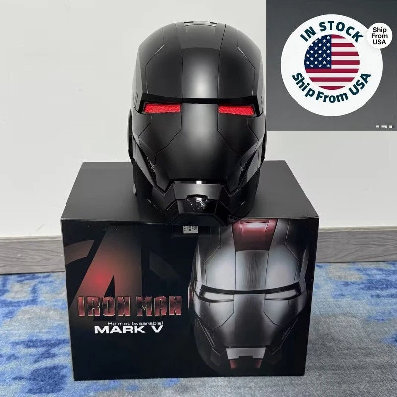 Iron Man MK5 Black 1:1 Helmet Wearable Voice-control Open&Close Cosplay Mask 07FC0E-D4 - KOEEK