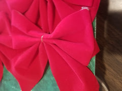 (10 BOWS) CHRISTMAS TREE SMALL 6" RED VELVET BOWS DECORATIONS TRIM/GIFT ORNAMENT 07FC0E-D4 - KOEEK