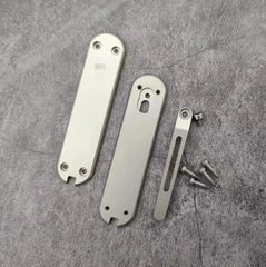 1Pair Titanium Scales with Titanium Clip for 58mm Victorinox Swiss Army Rambler 07FC0E-D4 - KOEEK