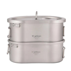 Lightweight Titanium Lunch Box Set Thermal Compartment Lunch Box for Hiking 07FC0E-D4 - KOEEK