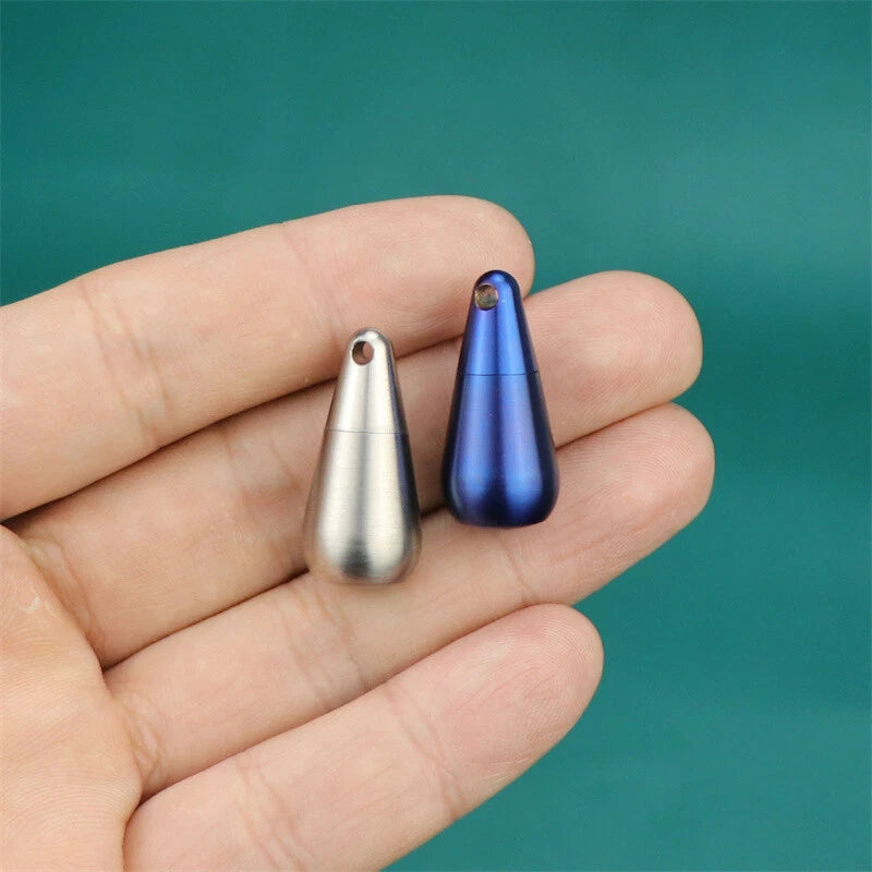 EDC Pure Titanium Waterproof Pill Box case Holder Container Necklace Pendant 07FC0E-D4 - KOEEK
