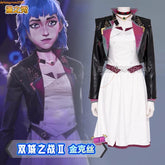 Arcane: League of Legends Jinx Women's Cosplay Costume Outfit Dress Skirt Suit 07FC0E-D4 - KOEEK