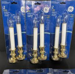 12 NOS 2011 GE Window Candle Lights 9.5” Battery Twist Base Switch White Plastic GE - KOEEK