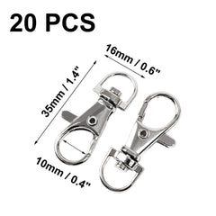 20pcs Metal Lobster Swivel Claw Clasp Hook Trigger Clip Buckle with Round D Ring 07FC0E-D4 - KOEEK