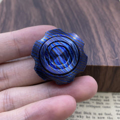 Fidget Spinner Gear Titanium Damascus Fingertip Decompression Toy Portable EDC 07FC0E-D4 - KOEEK