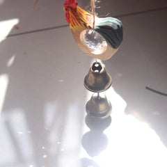 Hand Carved Rooster Wind Chime Crystal Bell Window Garden Hanging Decor 07FC0E-D4 - KOEEK