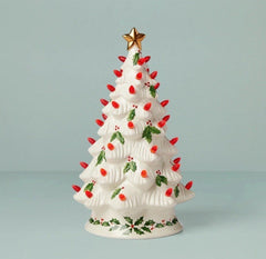 Lenox "Treasured Traditions" Lighted Christmas Tree Red Bulbs Figurine NIB $180 LENOX - KOEEK