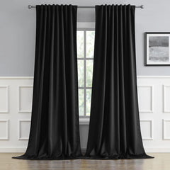 Black blackout curtains (52 inches wide x 120 inches long, 2 panels) 07FC0E-D4 - KOEEK