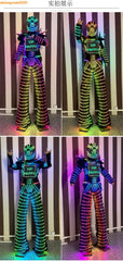 LED Stilts Robot Programming Costume Illuminated Dance Club Bar Clothes Suit 07FC0E-D4 - KOEEK