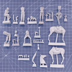 1/35 Resin Model Kit Tank Crew & Rider 6 Figure with Horse Unassembled Unpainted 07FC0E-D4 - KOEEK