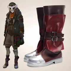 Game LOL Arcane: League of Legends Zaun Ekko Cosplay Shoes Zipper PU Long Boots 07FC0E-D4 - KOEEK