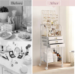 Large Jewelry Organizer Stand with 3 Box Drawer - Necklace Organizer Earring 07FC0E-D4 - KOEEK
