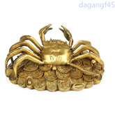 13cm Chinese Old Fengshui Copper Handwork Carve Ingots Money Crab Statue Crafts 07FC0E-D4 - KOEEK