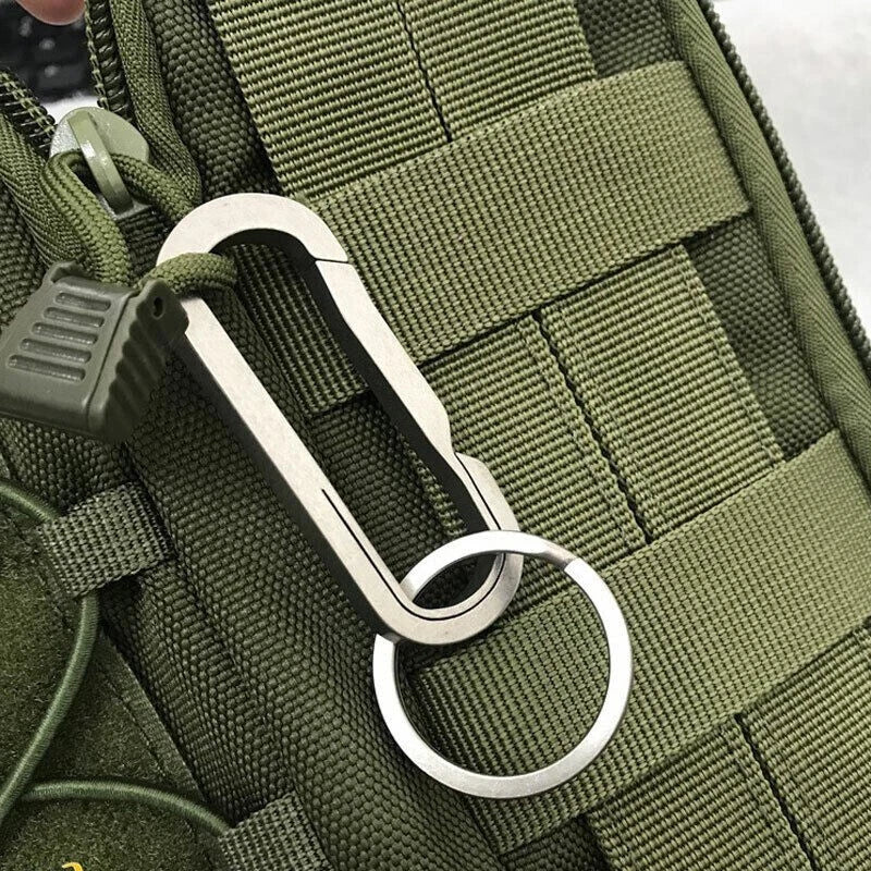 TC4 EDC Titanium Alloy Key Chain Carabiner Hang Waist Buckle with Ring Outdoor 07FC0E-D4 - KOEEK