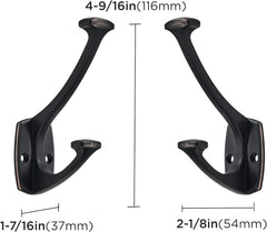 5-piece oil-rubbed bronze hook set, decorative heavy-duty solid large coat hook