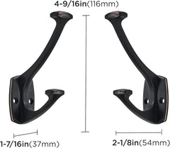 5-piece oil-rubbed bronze hook set, decorative heavy-duty solid large coat hook 07FC0E-D4 - KOEEK