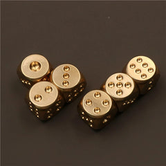 4pcs Solid Brass Dice Toy 15mm Six Sided Square EDC Metal Dice Board Game Toy 07FC0E-D4 - KOEEK