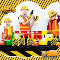62 Piece Construction Birthday Party Supplies Set Kids Construction Dress Up Set 07FC0E-D4 - KOEEK