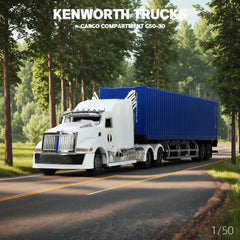 1:50 Kenworth Semi Truck Alloy Model, Container Trailer Diecast Collectible 07FC0E-D4 - KOEEK