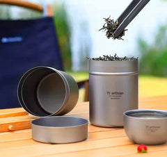 280mL Pure Titanium Storage Box Coffee Tea Cans EDC Portable Container Tank 07FC0E-D4 - KOEEK