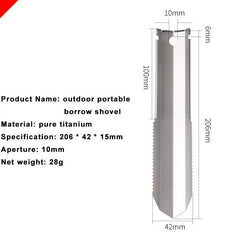 Titanium Shovel Camping Portable Digging Multifunctional Gardening Shovel 07FC0E-D4 - KOEEK