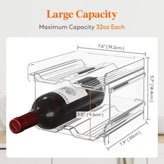 Plastic Stackable Wine Rack for Refrigerator, Cabinet, Countertop,Wine Bottle 07FC0E-D4 - KOEEK
