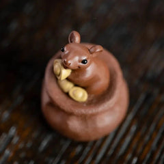Handmade Yixing Purple Clay Tea Pet Decor Office Desktop Mouse Ornaments 07FC0E-D4 - KOEEK