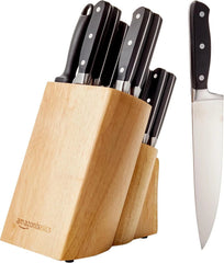 18-PiecePremium High Carbon Stainless Steel Blade Set with Pine Wood Block,Black 07FC0E-D4 - KOEEK