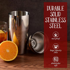 Cocktail Shaker Set Bartender Kit : 12-Piece Bar Tool Set with Bamboo Stand 07FC0E-D4 - KOEEK