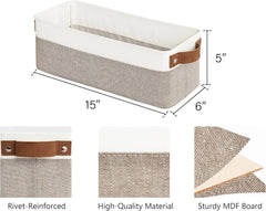 Narrow storage box, small storage basket, long storage basket with handle 07FC0E-D4 - KOEEK