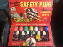 Vintage Christmas NOMA Safety Plug Outdoor Christmas Lights - 7 Lamps WORKS NIB NOMA - KOEEK