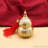 1Pc Retro Brass Handcarved Baifu Gourd Attract Wealth Home Feng Shui Decoration 07FC0E-D4 - KOEEK