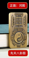 Hetu Luoshu Taiji Bagua Mini Carving Chinese Feng Shui Decoration 07FC0E-D4 - KOEEK