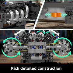 new Mould King 10206 V8 Engine Motor Model Building Block Kid Adult Toy STEM DIY MOULD KING - KOEEK