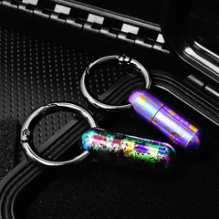 EDC Titanium Keychain Waterproof Box Sealed Container Storage Tank w Key Ring 07FC0E-D4 - KOEEK