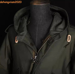 WW2 U.S. Army M1951 Fishtail Trench Men M51 Vintage Military Replica Coat Jacket 07FC0E-D4 - KOEEK