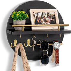 Wall-mounted key rack with shelves and hooks, mail organizer wall rack 07FC0E-D4 - KOEEK