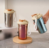 420ml Double Wall Pure Titanium Thermal Insulation Coffee Cup Travel Bottle 07FC0E-D4 - KOEEK