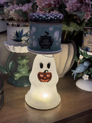 !!! Bath & Body Works Halloween Ghost 3 wick Candle Holder LIGHTS UP!!! BATH & BODY WORKS - KOEEK
