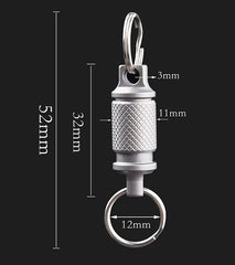 Titanium Alloy Insert Buckle Gimbal Ring Portable Double Keychain PendantEDC EDC - KOEEK