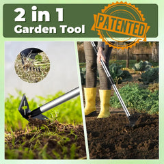 Weed Puller Tool with Long Handle -60" Manual Weeder Remover Tool,Hand Weed Rake 07FC0E-D4 - KOEEK