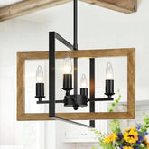 17” Farmhouse Chandelier for Dining Room Fixtures 4 Light Rustic Chandelier 07FC0E-D4 - KOEEK