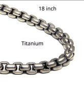 18" Pure Titanium Box Chain Necklace 3mm Men Unisex NO Allergic Skin Care Health 07FC0E-D4 - KOEEK