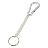 Carabiner Hook Beige Spring Elastic Plastic Coil Keychain Keyring Strap Rope 07FC0E-D4 - KOEEK