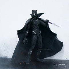 1/12 Black Wired Cape Custom Cloak for 6" ML Mez Black Panther (No figure) 07FC0E-D4 - KOEEK