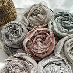 Cotton Scarf Men's Striped Shawls Head Scarf Wrinkled Muslim Scarves Unisex Soft 07FC0E-D4 - KOEEK