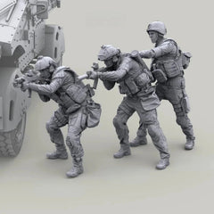 1/35 Resin Model Kit Modern Military Soldiers 3 Figures Unassembled Unpainted 07FC0E-D4 - KOEEK