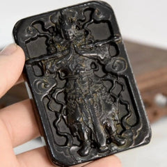 Tibetan Natural Meteorite Vajra Warrior Amulet Hongshan Culture Meteorite 07FC0E-D4 - KOEEK