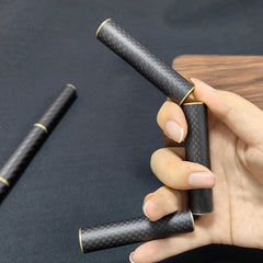 Hot Carbon Fiber + Brass 3 Section Fingert Spinner Top Adult Toy Magnetic Metal 07FC0E-D4 - KOEEK