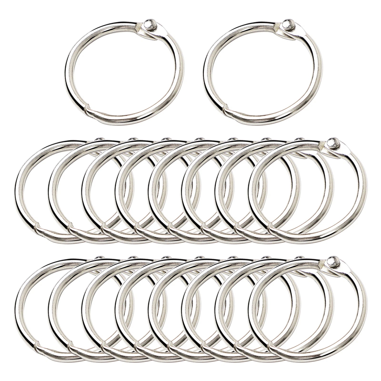 1" Loose Leaf Binder Rings Metal 20 pcs Office Book Rings Hinge Locking Rings 07FC0E-D4 - KOEEK